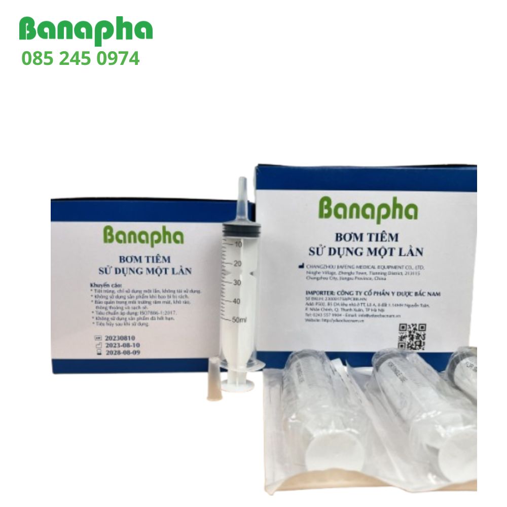 Bơm tiêm không kim 50ml Banapha dùng cho ăn